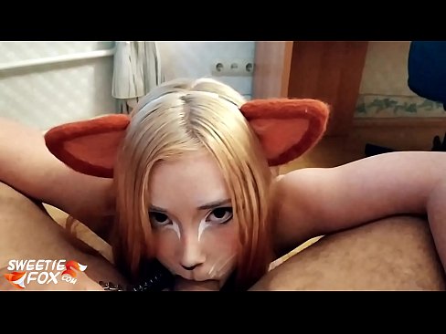 ❤️ Kitsune inomedza mboro uye nekukandira mumuromo make ❌ ☑